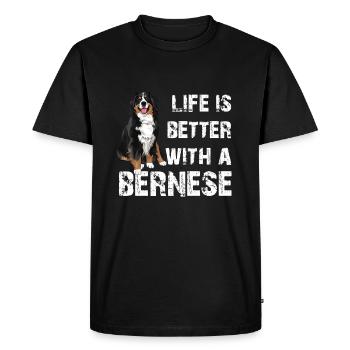 Bouvier bernois - T-shirt Premium bio Homme - noir - Devant - Nico (187cm)