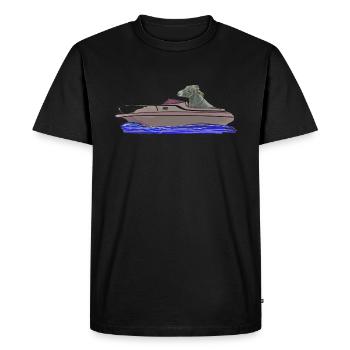 Âne conduit le bateau Âne dans le bateau - T-shirt Premium bio Homme - noir - Devant - Nico (187cm)