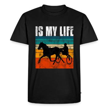 Ma vie est-elle Trabreiter Trabrennen Trabreiten Retro - T-shirt Premium bio Homme - noir - Devant - Nico (187cm)