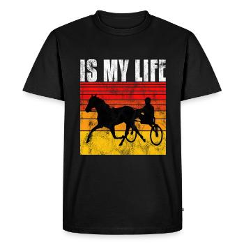 Ma vie est-elle Trabreiter Trabrennen Trabreiten Retro - T-shirt Premium bio Homme - noir - Devant - Nico (187cm)