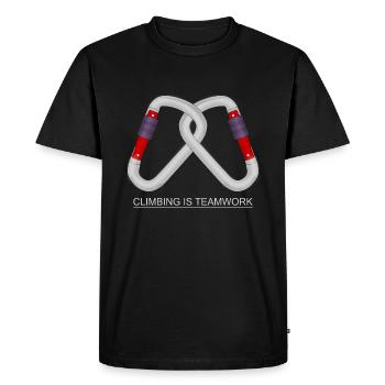 Grimpeurs Escalade ou bloc en montagne - T-shirt Premium bio Homme - noir - Devant - Nico (187cm)