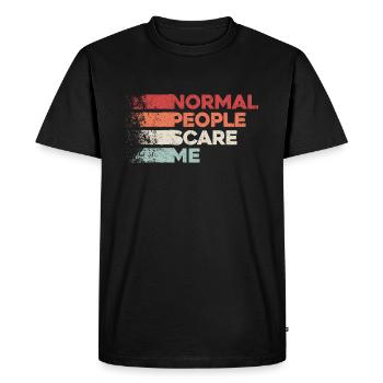Les gens normaux me font peur - Psych Design - T-shirt Premium bio Homme - noir - Devant - Nico (187cm)