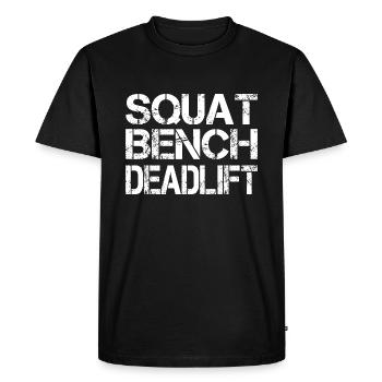 Squat Bench Deadlift - Men's Premium Organic T-Shirt - black - Front - Nico (187cm)