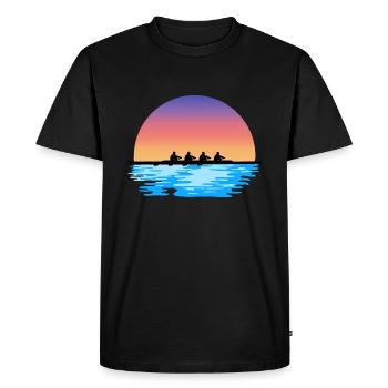 Rowing, Men's Rowing Team, Water and Sun - Men's Premium Organic T-Shirt - black - Front - Nico (187cm)