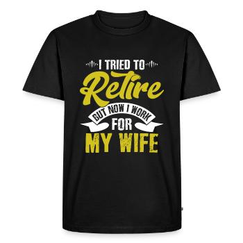 I tried to retire, but - Men's Premium Organic T-Shirt - black - Front - Nico (187cm)