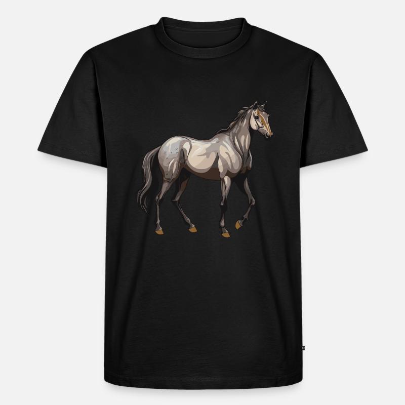 Pferd Tier - Männer Premium Bio T-Shirt - Schwarz