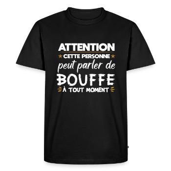 Bouffe manger nourriture cadeau drôle - T-shirt Premium bio Homme - noir - Devant - Nico (187cm)