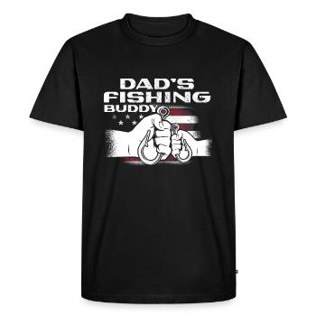 Fishing Angler Father Son Dad's Fishing Buddy - Men's Premium Organic T-Shirt - black - Front - Nico (187cm)