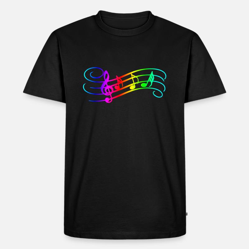 Music Notes - Männer Premium Bio T-Shirt - Schwarz