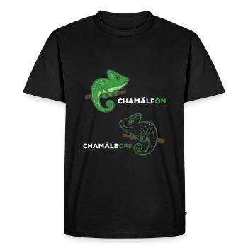 Chamäleon Chamäleoff lustiger Spruch Amphibien - Männer Premium Bio T-Shirt - Schwarz - Vorne - Nico (187cm)