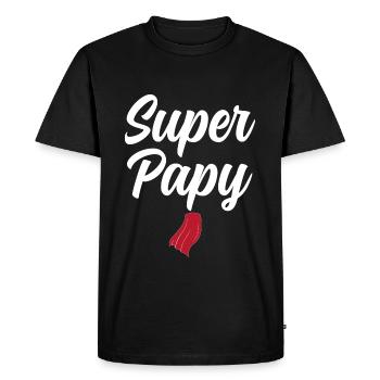 Super papy Super héros De Mon Coeur - T-shirt Premium bio Homme - noir - Devant - Nico (187cm)
