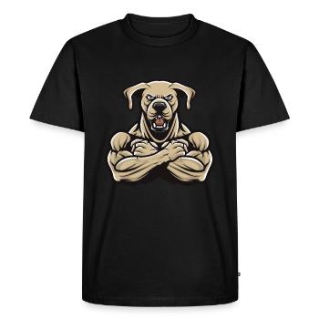 Labrador Chien Muscles Musculation - T-shirt Premium bio Homme - noir - Devant - Nico (187cm)