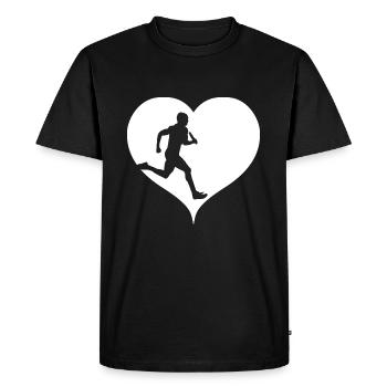 Athlétisme athlète course de relais en cours d'exécution - T-shirt Premium bio Homme - noir - Devant - Nico (187cm)