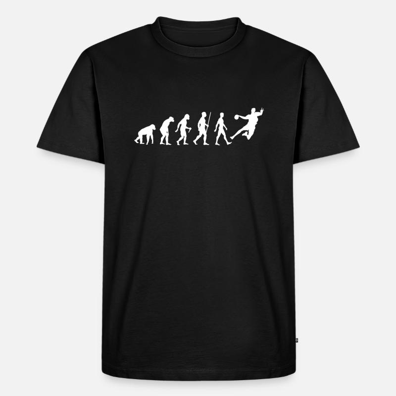 Handball Evolution - Männer Premium Bio T-Shirt - Schwarz