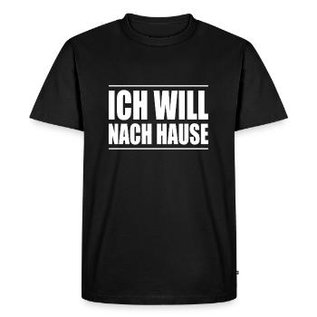 Ich will nach Hause - Männer Premium Bio T-Shirt - Schwarz - Vorne - Nico (187cm)