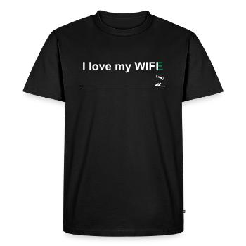 I love my wifi wife - T-shirt Premium bio Homme - noir - Devant - Nico (187cm)