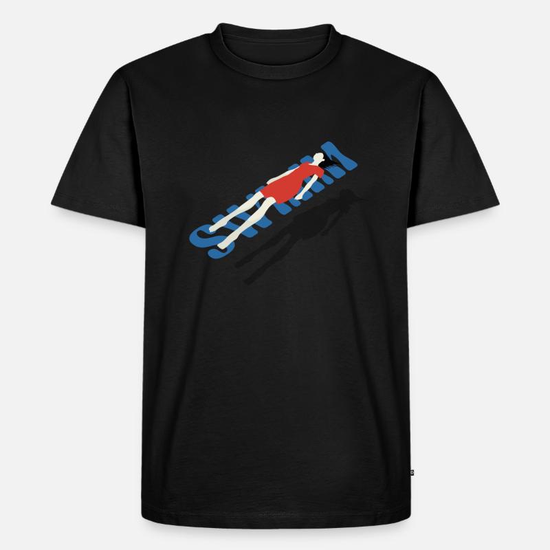 Schwimmen oder sommerliche Gelassenheit - Männer Premium Bio T-Shirt - Schwarz