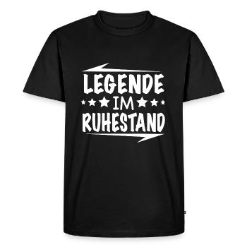 Rentner Legende im Ruhestand - Männer Premium Bio T-Shirt - Schwarz - Vorne - Nico (187cm)