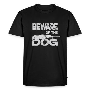 Beware of the Dog Dog Motif Dog Sports - Men's Premium Organic T-Shirt - black - Front - Nico (187cm)
