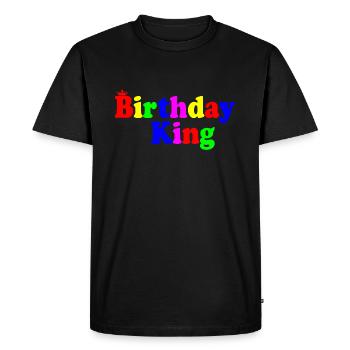Birthday king - Men's Premium Organic T-Shirt - black - Front - Nico (187cm)