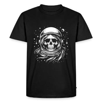 crâne astronaute chemise de l’espace look science-fiction - T-shirt Premium bio Homme - noir - Devant - Nico (187cm)