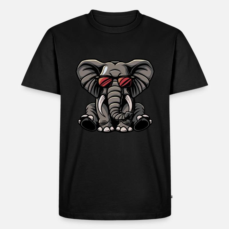 Elefant Cool Tier - Männer Premium Bio T-Shirt - Schwarz