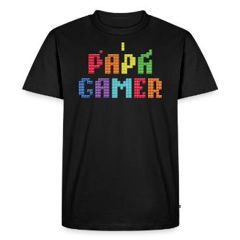 Papa gamer - T-shirt Premium bio Homme - noir - Devant - Nico (187cm)