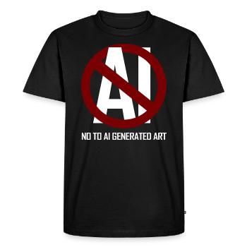 Dites non à l’art généré par l’IA - T-shirt Premium bio Homme - noir - Devant - Nico (187cm)