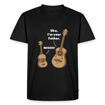 Cadeau de guitare ukulélé Uke, je suis la ton père - T-shirt Premium bio Homme - noir - Devant - Nico (187cm)
