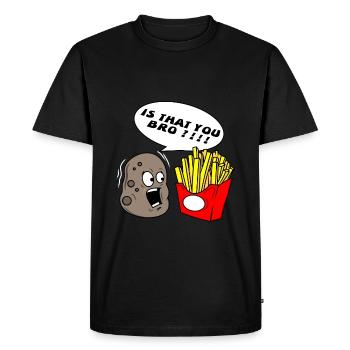 Potato French fries brother gift - Men's Premium Organic T-Shirt - black - Front - Nico (187cm)
