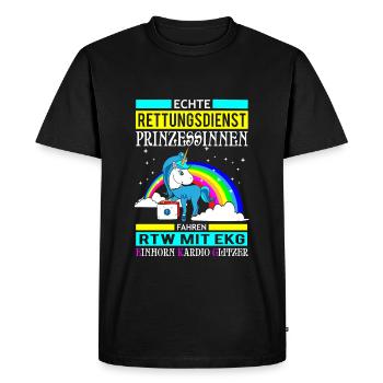 Rescue Princess Unicorn gift - Men's Premium Organic T-Shirt - black - Front - Nico (187cm)