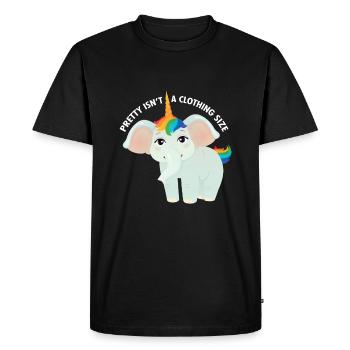 Pretty Isn't A Clothing Size - Elephant Unicorn - T-shirt Premium bio Homme - noir - Devant - Nico (187cm)