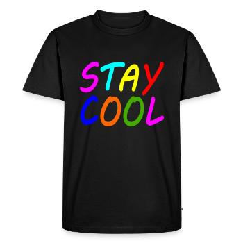Stay cool - Men's Premium Organic T-Shirt - black - Front - Nico (187cm)