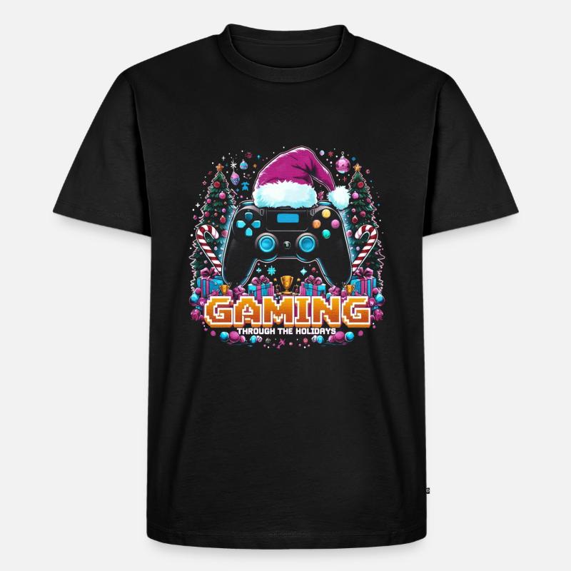 Weihnachts-Gaming Controller - Männer Premium Bio T-Shirt - Schwarz