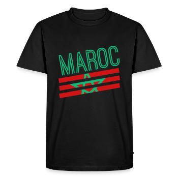 Maroc - T-shirt Premium bio Homme - noir - Devant - Nico (187cm)