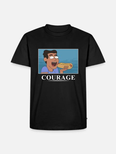 Rick And Morty Courage Is Eating A Hot Dog - Men's Premium Organic T-Shirt - black