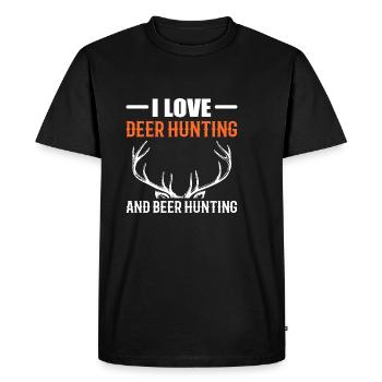 Beer Hunting Gift - Men's Premium Organic T-Shirt - black - Front - Nico (187cm)