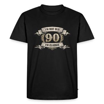 90 ans Je ne suis pas vieux Je suis classique 90e anniversaire - T-shirt Premium bio Homme - noir - Devant - Nico (187cm)