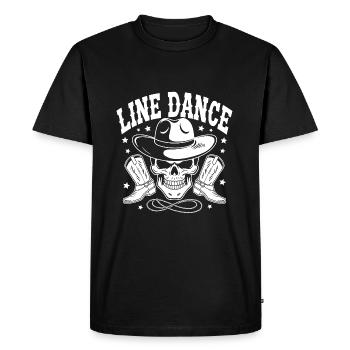 Crâne de danse en ligne avec stetson et bottes et lasso - T-shirt Premium bio Homme - noir - Devant - Nico (187cm)