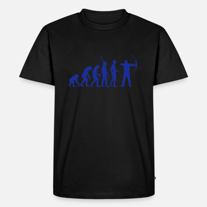 evolution_bogenschiessen - Männer Premium Bio T-Shirt - Schwarz