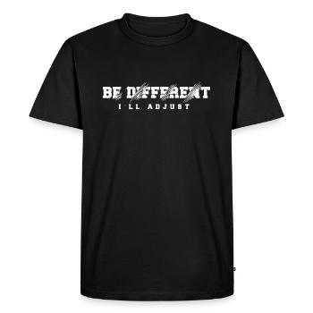 Soyez différent, je m’adapterai en disant - T-shirt Premium bio Homme - noir - Devant - Nico (187cm)
