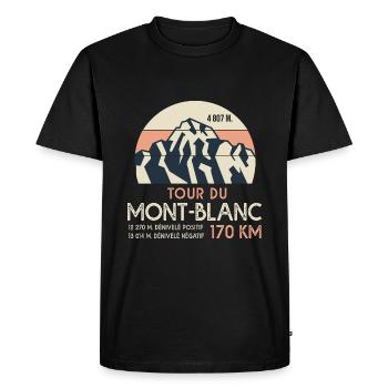 Randonnée Mont Blanc Sport Randonné rando - T-shirt Premium bio Homme - noir - Devant - Nico (187cm)