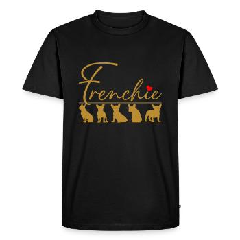 Frenchie Silhouettes de bouledogue français - T-shirt Premium bio Homme - noir - Devant - Nico (187cm)