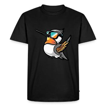 Colibri Oiseau Cool Animal - T-shirt Premium bio Homme - noir - Devant - Nico (187cm)