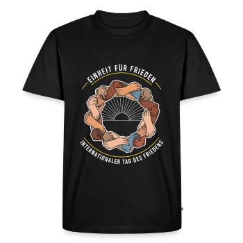 L’unité pour la paix - T-shirt Premium bio Homme - noir - Devant - Nico (187cm)