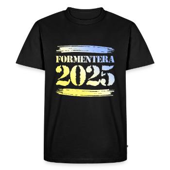 Formentera 2025 - Men's Premium Organic T-Shirt - black - Front - Nico (187cm)