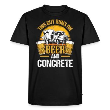 Concrete Finisher Runs On Beer and Concrete - Men's Premium Organic T-Shirt - black - Front - Nico (187cm)