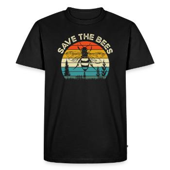Save The Bees, Save The Bees Shirt, bees lovers - Men's Premium Organic T-Shirt - black - Front - Nico (187cm)
