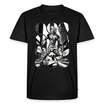 Urban Rugby - Men's Premium Organic T-Shirt - black - Front - Nico (187cm)