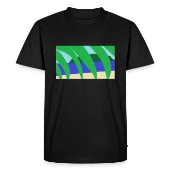 Vague souvenir de vacances - T-shirt Premium bio Homme - noir - Devant - Nico (187cm)